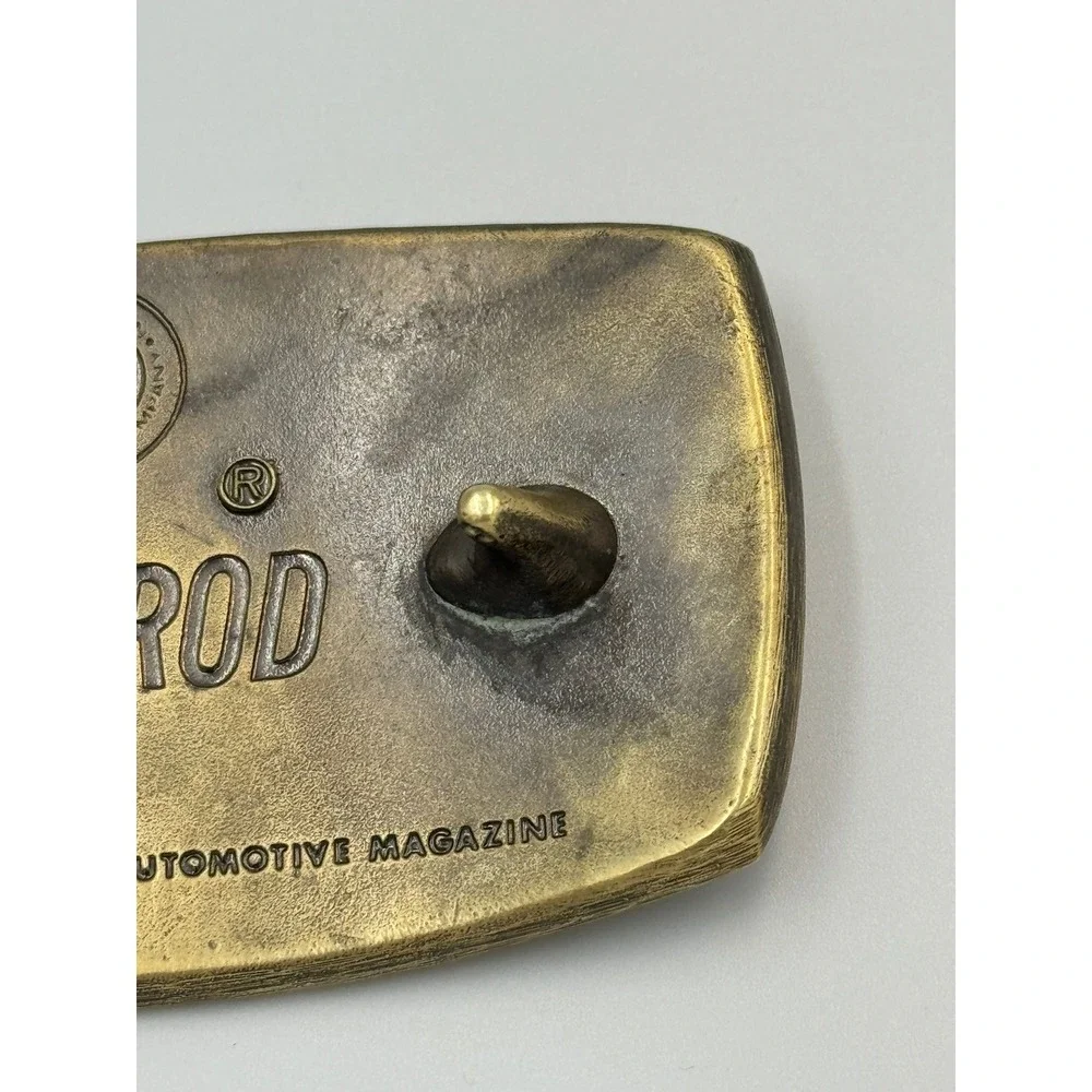 Vintage Hot Rod‎ 1 Belt Buckle Brass Tone Automotive Racing Retro Style Metal